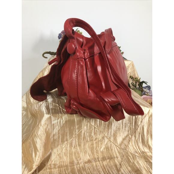 Chanta Women Fancy Red Genuine Leather Crossbody Messenger Handbag Whimsigoth - Picture 6 of 10